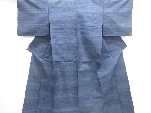 JAPANESE KIMONO / ANTIQUE HITOE KIMONO / SILK / TSUMUGI / WOVEN STRIPE